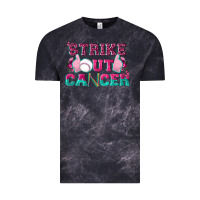Cloud Black Strike Out Cancer Baseball Vintage Tee - texasbilliewilder