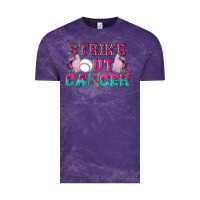 Cloud Purple Strike Out Cancer Baseball Vintage Tee - texasbilliewilder