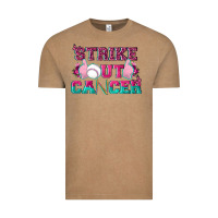 Vintage Coffee Strike Out Cancer Baseball Vintage Tee - texasbilliewilder