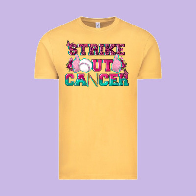 Strike Out Cancer Baseball Vintage Tee Designed By Texasbilliewilder