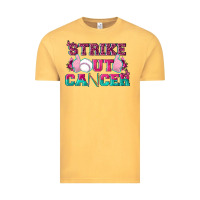 Vintage Mustard Strike Out Cancer Baseball Vintage Tee - texasbilliewilder