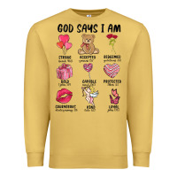 Antique Gold god says i am valentine's day Premium Sweatshirt - MaliasSmallBusiness