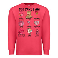 Cardinal god says i am valentine's day Premium Sweatshirt - MaliasSmallBusiness