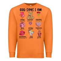 God Says I Am Valentine's Day Premium Sweatshirt | Teevron