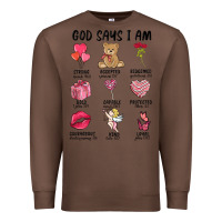 Chestnut god says i am valentine's day Premium Sweatshirt - MaliasSmallBusiness