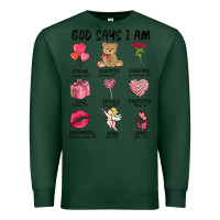 Sports Green god says i am valentine's day Premium Sweatshirt - MaliasSmallBusiness