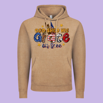 Vintage Hoodie god shed his grace on thee
