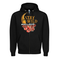 Black stay wild moon child Zipper Hoodie - JahusDesignShop