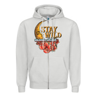 Dove Grey stay wild moon child Zipper Hoodie - JahusDesignShop