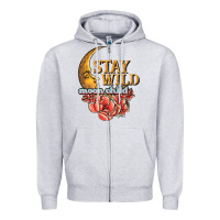 Heather Grey stay wild moon child Zipper Hoodie - JahusDesignShop