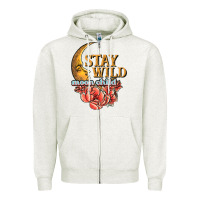 Oatmeal Heather stay wild moon child Zipper Hoodie - JahusDesignShop