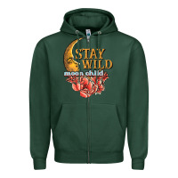Sports Green stay wild moon child Zipper Hoodie - JahusDesignShop