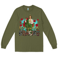 Army Green san judas gracias Long Sleeve Tee - JahusDesignShop