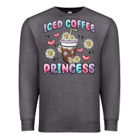 Charcoal Heather iced coffee princess Premium Sweatshirt - MaliasSmallBusiness