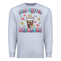 Heather Grey iced coffee princess Premium Sweatshirt - MaliasSmallBusiness