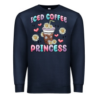 Navy iced coffee princess Premium Sweatshirt - MaliasSmallBusiness