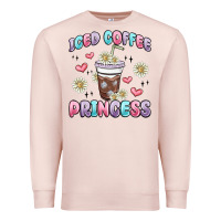 Pale Pink iced coffee princess Premium Sweatshirt - MaliasSmallBusiness