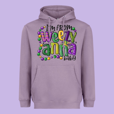 I'm From Weezy Anna Baby Mardi Gras Heavyweight Hoodie Designed By Maliassmallbusiness