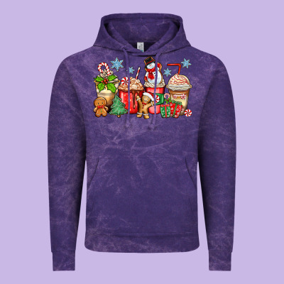 Christmas Coffee Cups Vintage Hoodie Designed By Zillion Design Studio