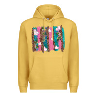 Antique Gold v.d turquoise leopard and flowers  brushstrokes Premium Hoodie - AdoDesignShop