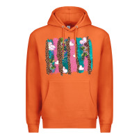 Carrot v.d turquoise leopard and flowers  brushstrokes Premium Hoodie - AdoDesignShop