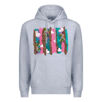 Heather Grey v.d turquoise leopard and flowers  brushstrokes Premium Hoodie - AdoDesignShop