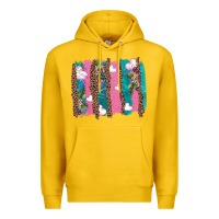 Lemon v.d turquoise leopard and flowers  brushstrokes Premium Hoodie - AdoDesignShop