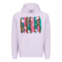 Lilac v.d turquoise leopard and flowers  brushstrokes Premium Hoodie - AdoDesignShop