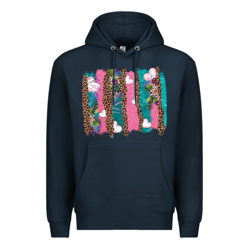 V.d Turquoise Leopard And Flowers  Brushstrokes Premium Hoodie by AdoDesignShop | Teevron