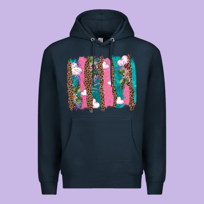 V.d Turquoise Leopard And Flowers  Brushstrokes Premium Hoodie Designed By Adodesignshop