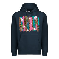 Navy v.d turquoise leopard and flowers  brushstrokes Premium Hoodie - AdoDesignShop