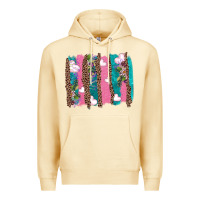 Pina Colada v.d turquoise leopard and flowers  brushstrokes Premium Hoodie - AdoDesignShop