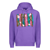 Purple v.d turquoise leopard and flowers  brushstrokes Premium Hoodie - AdoDesignShop