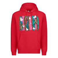 Red v.d turquoise leopard and flowers  brushstrokes Premium Hoodie - AdoDesignShop