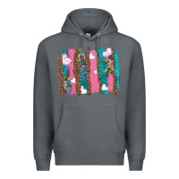 Rock v.d turquoise leopard and flowers  brushstrokes Premium Hoodie - AdoDesignShop