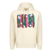 Sandshell v.d turquoise leopard and flowers  brushstrokes Premium Hoodie - AdoDesignShop