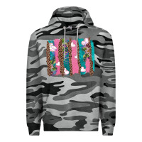 Slate Camo v.d turquoise leopard and flowers  brushstrokes Premium Hoodie - AdoDesignShop