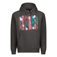 Smoke v.d turquoise leopard and flowers  brushstrokes Premium Hoodie - AdoDesignShop