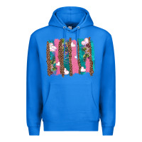 True Royal v.d turquoise leopard and flowers  brushstrokes Premium Hoodie - AdoDesignShop