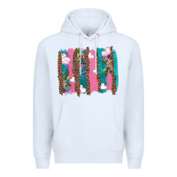 White v.d turquoise leopard and flowers  brushstrokes Premium Hoodie - AdoDesignShop