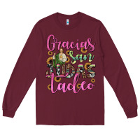 Burgundy gracias san judas tadeo Long Sleeve Tee - JahusDesignShop