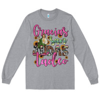 Heather Grey gracias san judas tadeo Long Sleeve Tee - JahusDesignShop