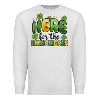 Oatmeal Heather here for the shenanigans Premium Sweatshirt - MaliasSmallBusiness