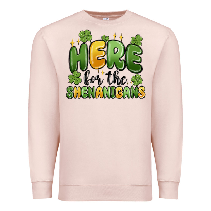 Here For The Shenanigans Premium Sweatshirt by MaliasSmallBusiness | Teevron