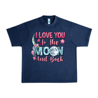 Navy i love you to the moon and back Urban Heavy Tee - FaDigitalArtStudio