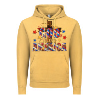 Vintage Mustard god bless america Vintage Hoodie - texasbilliewilder