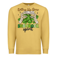 Antique Gold rolling up some shamrock spirit Premium Sweatshirt - MaliasSmallBusiness