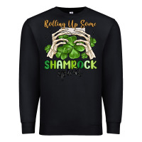 Black rolling up some shamrock spirit Premium Sweatshirt - MaliasSmallBusiness