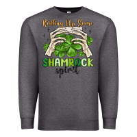 Charcoal Heather rolling up some shamrock spirit Premium Sweatshirt - MaliasSmallBusiness
