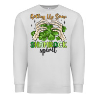 Dove Grey rolling up some shamrock spirit Premium Sweatshirt - MaliasSmallBusiness
